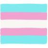 The transgender flag, a flag with blue, pink, and white stripes