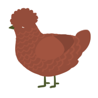 A russet chicken with a lace pattern