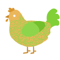 A honey and grass chicken with a double-lace pattern