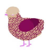 A beige and wine chicken with a double-lace pattern