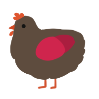 A bark and crimson chicken