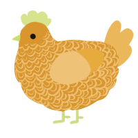 A orange and honey chicken with a double-lace pattern