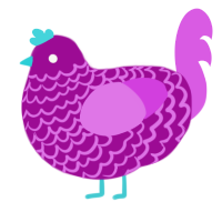 Justine, a plum and orchid chicken with a lace pattern