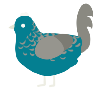 A sea and ash chicken with a half-lace pattern
