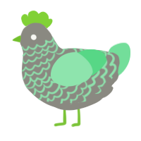 A ash and spring chicken with a lace pattern