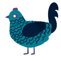 A sea and tumblr chicken with a lace pattern