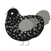Mysterious ailment, a sable and ash chicken with a speckle pattern
