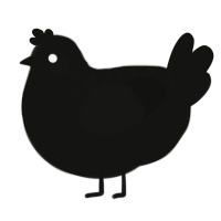 A black chicken with a half-lace pattern