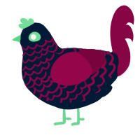 A tumblr and maroon chicken with a lace pattern