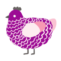 A plum and rose chicken with a lace pattern