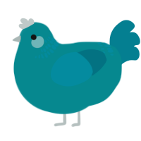 A teal and sea chicken with a neck-band pattern