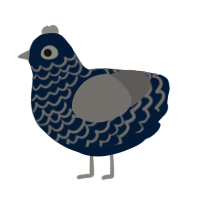 A tumblr and grey chicken with a lace pattern