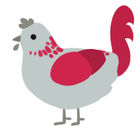 nike air force one, a silver and crimson chicken with a neck-speckle pattern