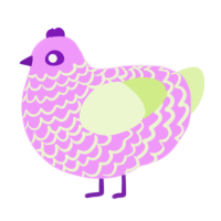 A lavender and apple chicken with a lace pattern