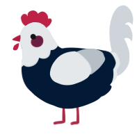 A tumblr and mist chicken with a head pattern