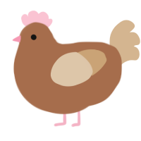 A brown and beige chicken