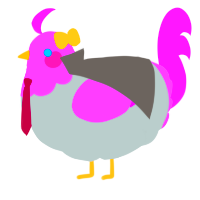 A silver and orchid chicken with a head pattern