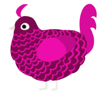 A wine and fuchsia chicken with a lace pattern