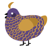 A overcast and gold chicken with a lace pattern