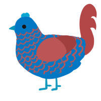 (unnamed), a sapphire and red chicken with a lace pattern