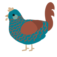 A sea and russet chicken with a lace pattern