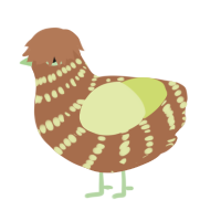 A brown and lemon chicken with a bar pattern