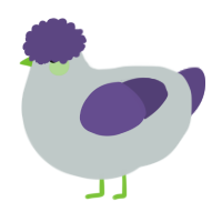 A silver and overcast chicken