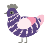 A overcast and rose chicken with a bar pattern