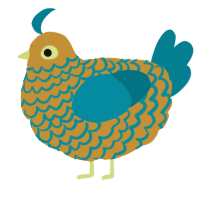 A gold and sea chicken with a lace pattern