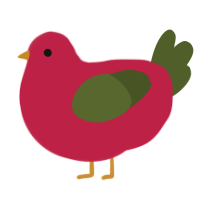 A crimson and olive chicken