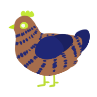 (unnamed), a brown and navy chicken with a bar pattern