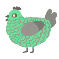 A spring and ash chicken with a lace pattern