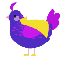 A indigo and amethyst chicken with a half-lace pattern