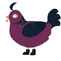 Baalial, a wine and tumblr chicken with a neck-speckle pattern