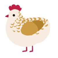 A cream and gold chicken with a half-lace pattern