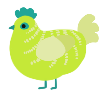 A lime and lemon chicken with a half-bar pattern