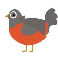 A vermilion and grey chicken with a head pattern