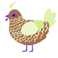 A brown and apple chicken with a lace pattern