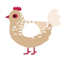pepper bread, a beige and cream chicken with a half-lace pattern