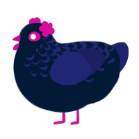 Blueberry Pie, a tumblr and navy chicken with a half-lace pattern