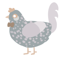 わがまま, a brown and olive chicken with a speckle pattern