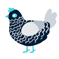 A tumblr and mist chicken with a lace pattern