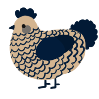 A beige and tumblr chicken with a lace pattern