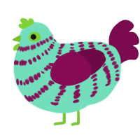 A mint and wine chicken with a bar pattern