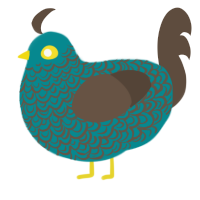 GetInto Hypnosis Mic, a teal and bark chicken with a double-lace pattern