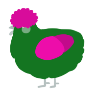 A leaf and fuchsia chicken