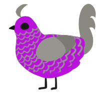 A amethyst and ash chicken with a lace pattern