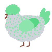 A mist and spring chicken with a speckle pattern