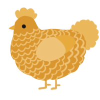 A orange and honey chicken with a lace pattern