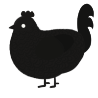 held, a sable and black chicken with a double-lace pattern